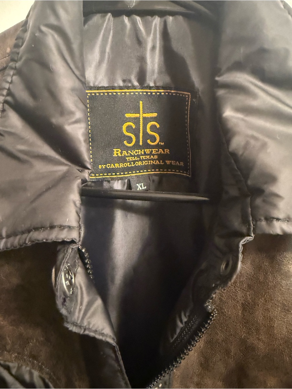 STS Ranchwear Brown Suede Puffer Jacket with Black Lining